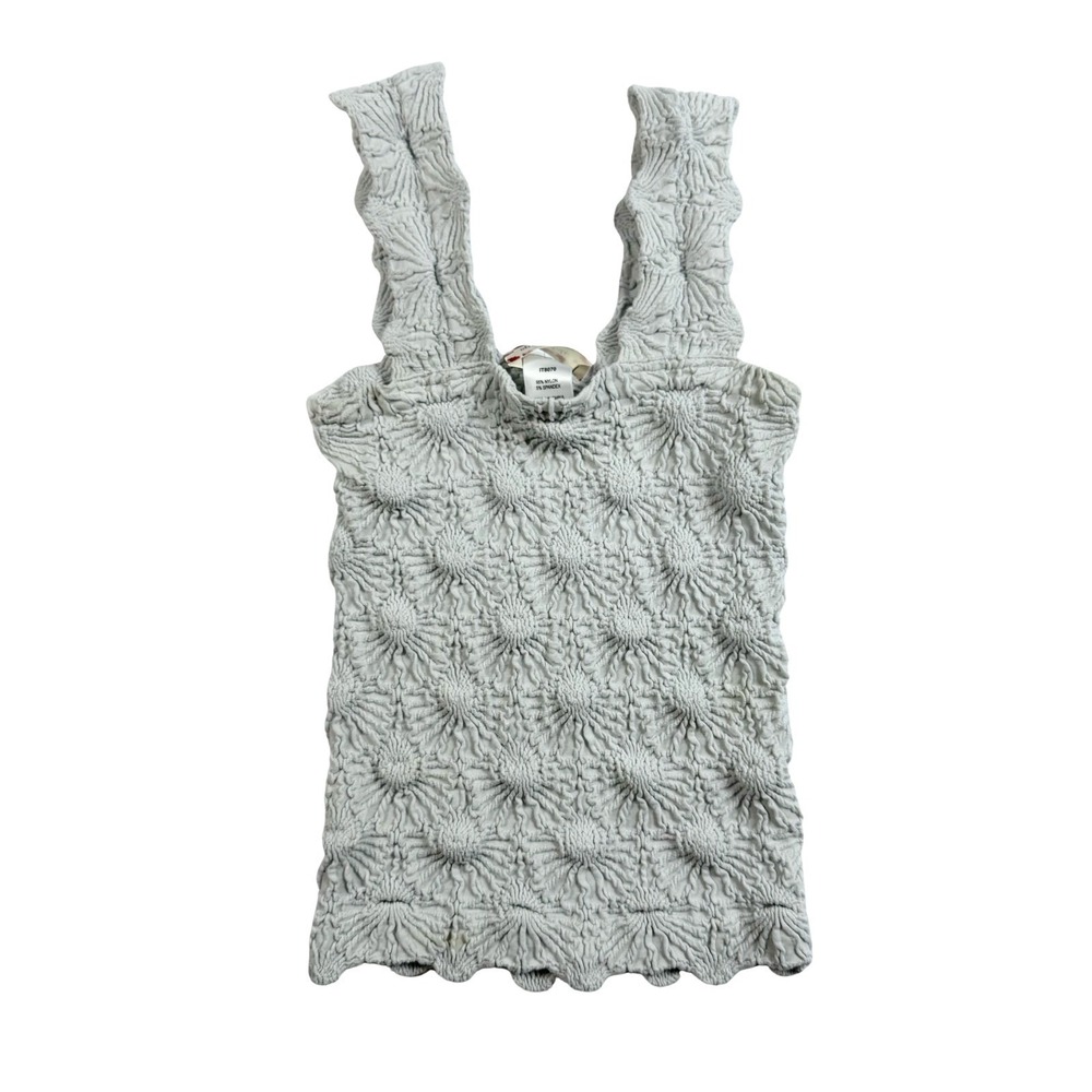 Altar'd State Intimates Popcorn Texture Tank Top Gray S/M IT8070 Crinkle Top